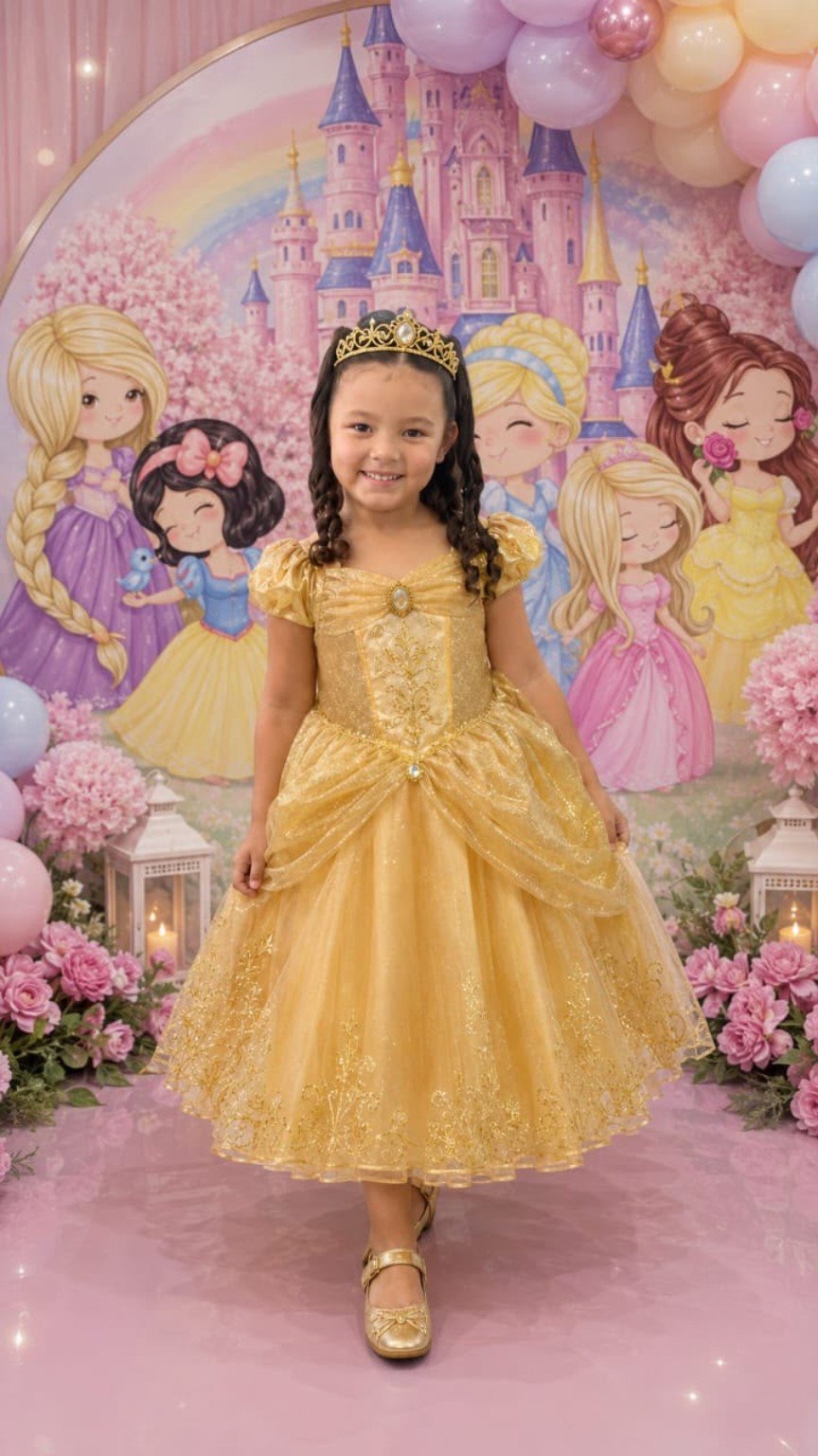 Esther com vestido de princesa